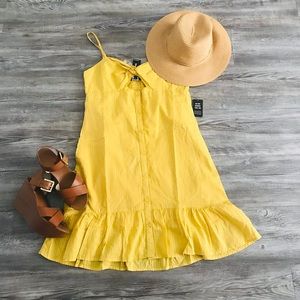 Twist Front Ruffle Dress